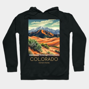 A Vintage Travel Illustration of the Great Sand Dunes National Park - Colorado - US Hoodie